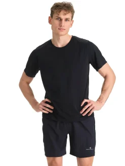 Online RONHILL run tee m Black