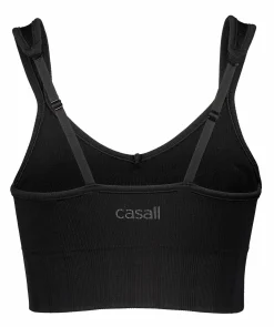 Online CASALL seamless rib padded sports bra Black