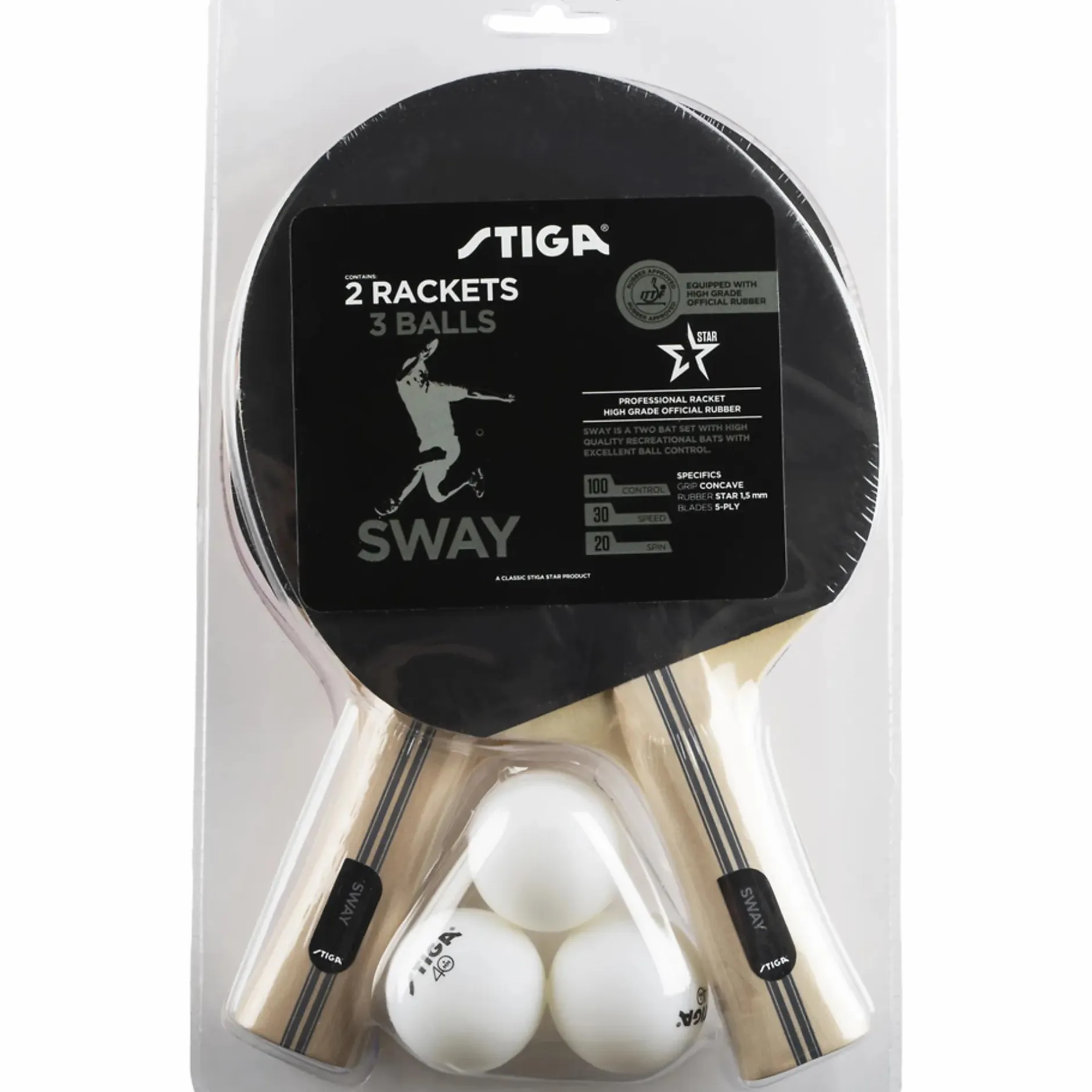 STIGA setsway 2 bats 3 balls Red