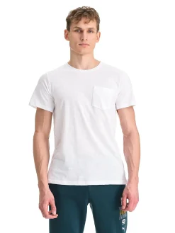 Outlet TAKEOFF slub pocket tee m White