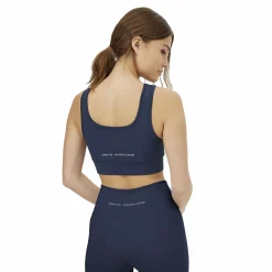 Clearance DROP OF MINDFULNESS square neck sports bra Dark Blue