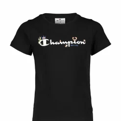 New CHAMPION ss printed tee g jr Black
