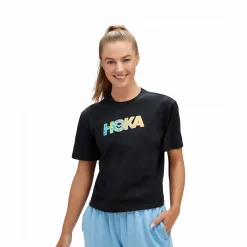 Discount HOKA topo logo gpx ss tee w Black